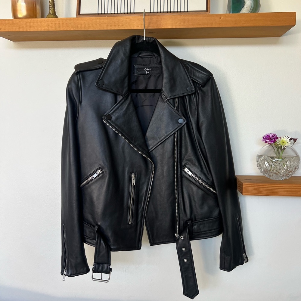 Quince 100% Leather Motorcycle Jacket